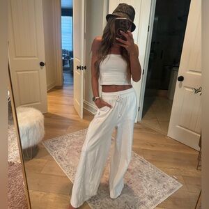Free People White Wide-Leg Pant set